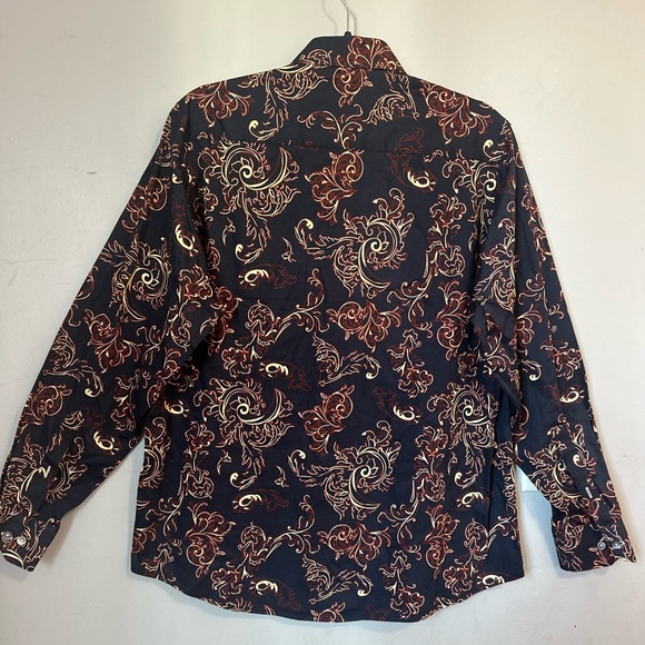 Kalmin Ross Elegant Black and Red Paisley Men's Shirt - Picture 2 of 9